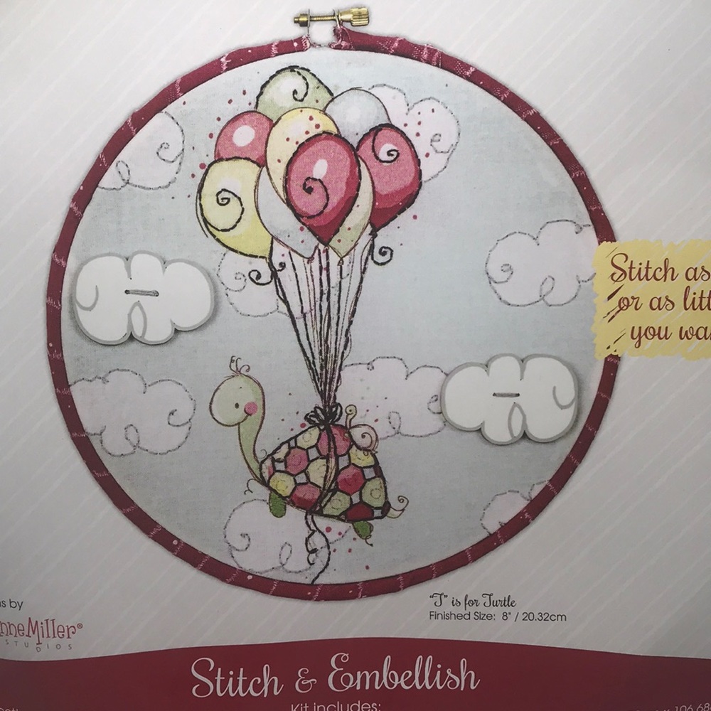 Turtle Embroidery Hoop Kit - Picture 2 of 3